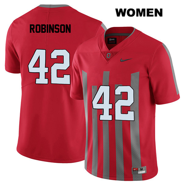 Ohio State Buckeyes Women's Bradley Robinson #42 Red Authentic Nike Elite College NCAA Stitched Football Jersey BQ19N06HK